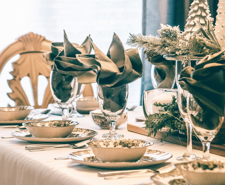 Christmas dinner table